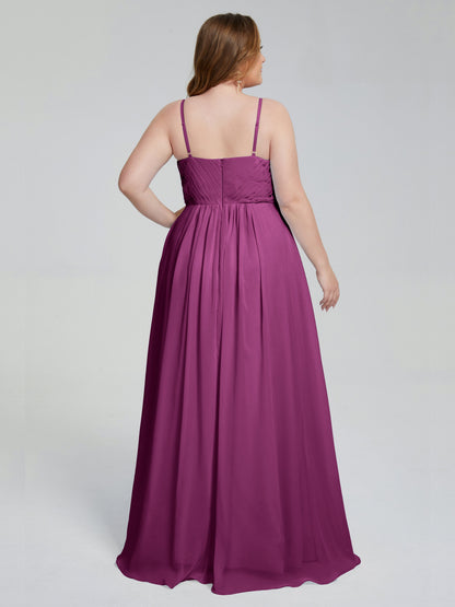 Londyn Spaghetti Straps Plus Size Long Bridesmaid Dresses
