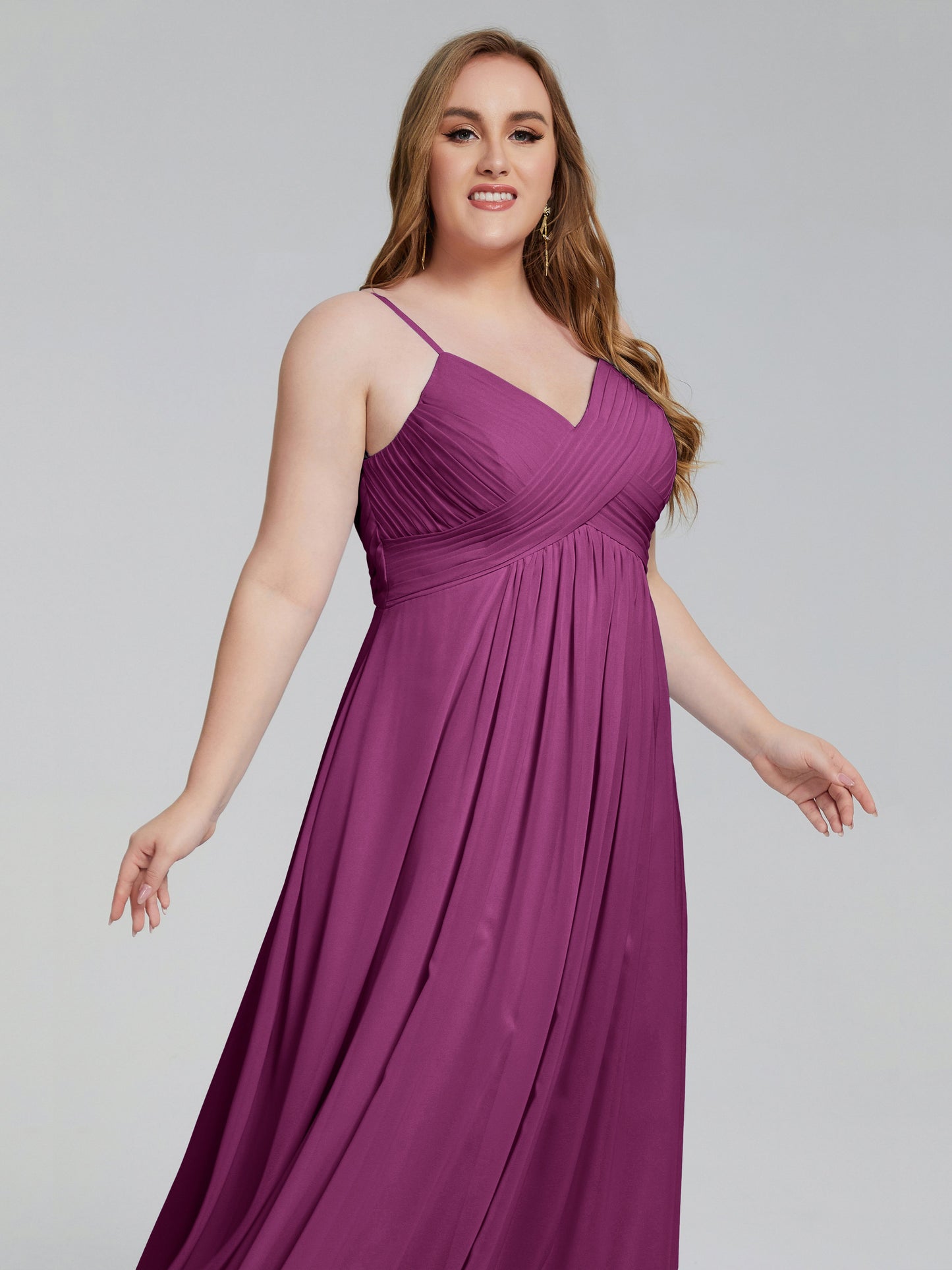 Londyn Spaghetti Straps Plus Size Long Bridesmaid Dresses