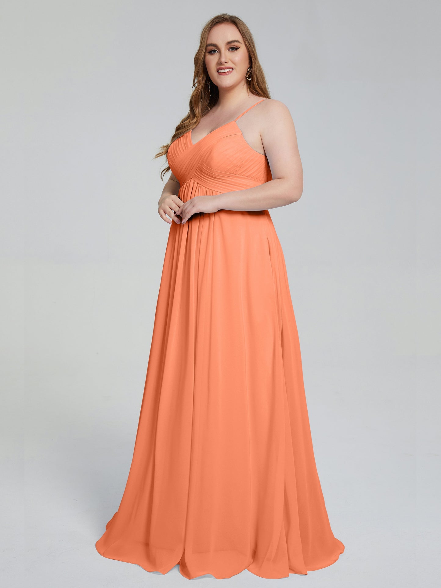 Londyn Spaghetti Straps Plus Size Long Bridesmaid Dresses