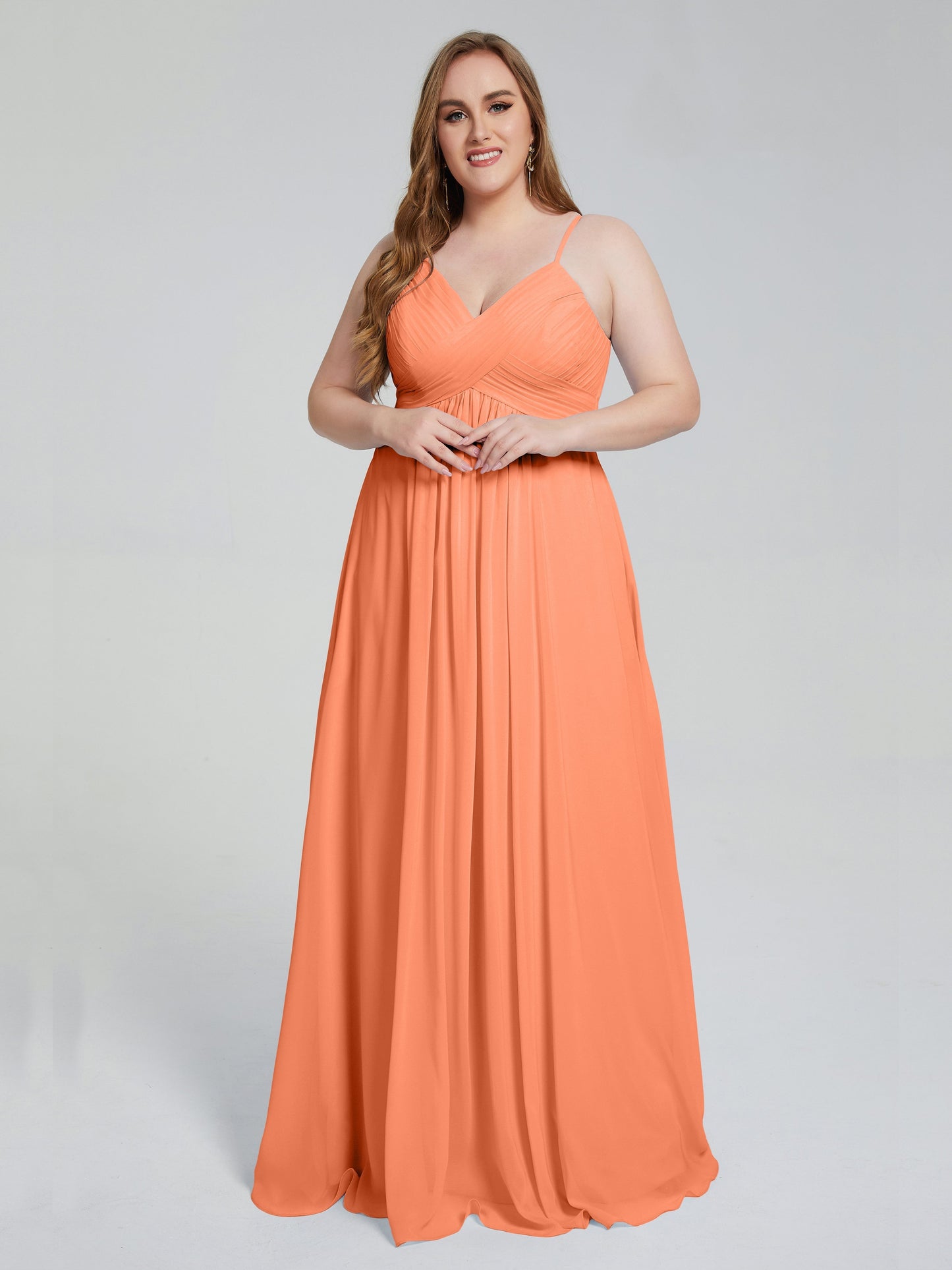 Londyn Spaghetti Straps Plus Size Long Bridesmaid Dresses