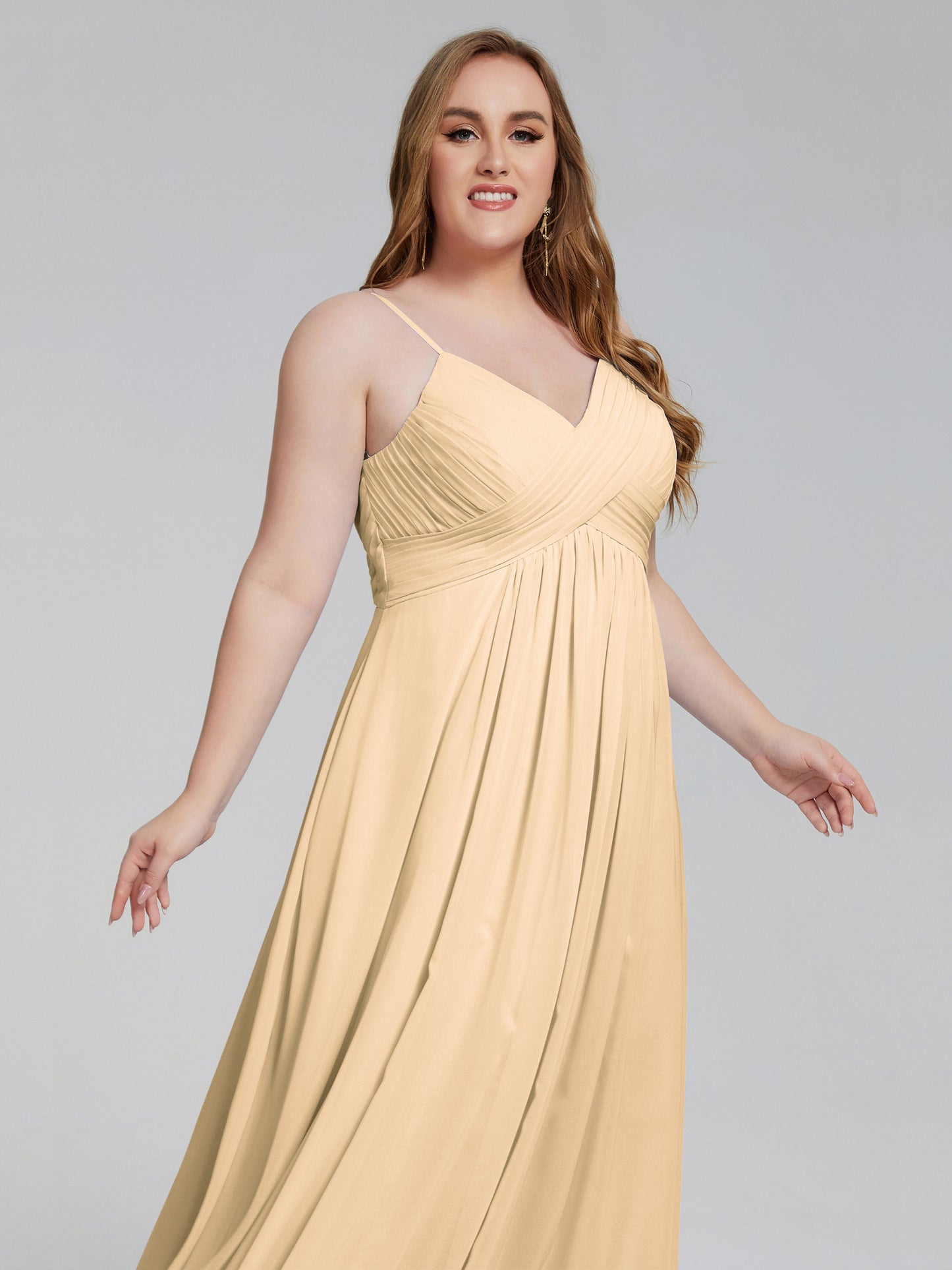 Londyn Spaghetti Straps Plus Size Long Bridesmaid Dresses