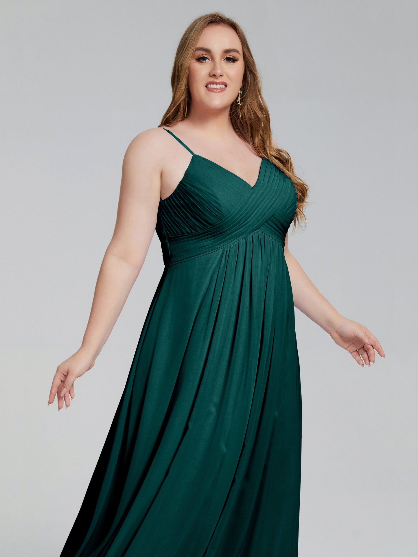 Londyn Spaghetti Straps Plus Size Long Bridesmaid Dresses