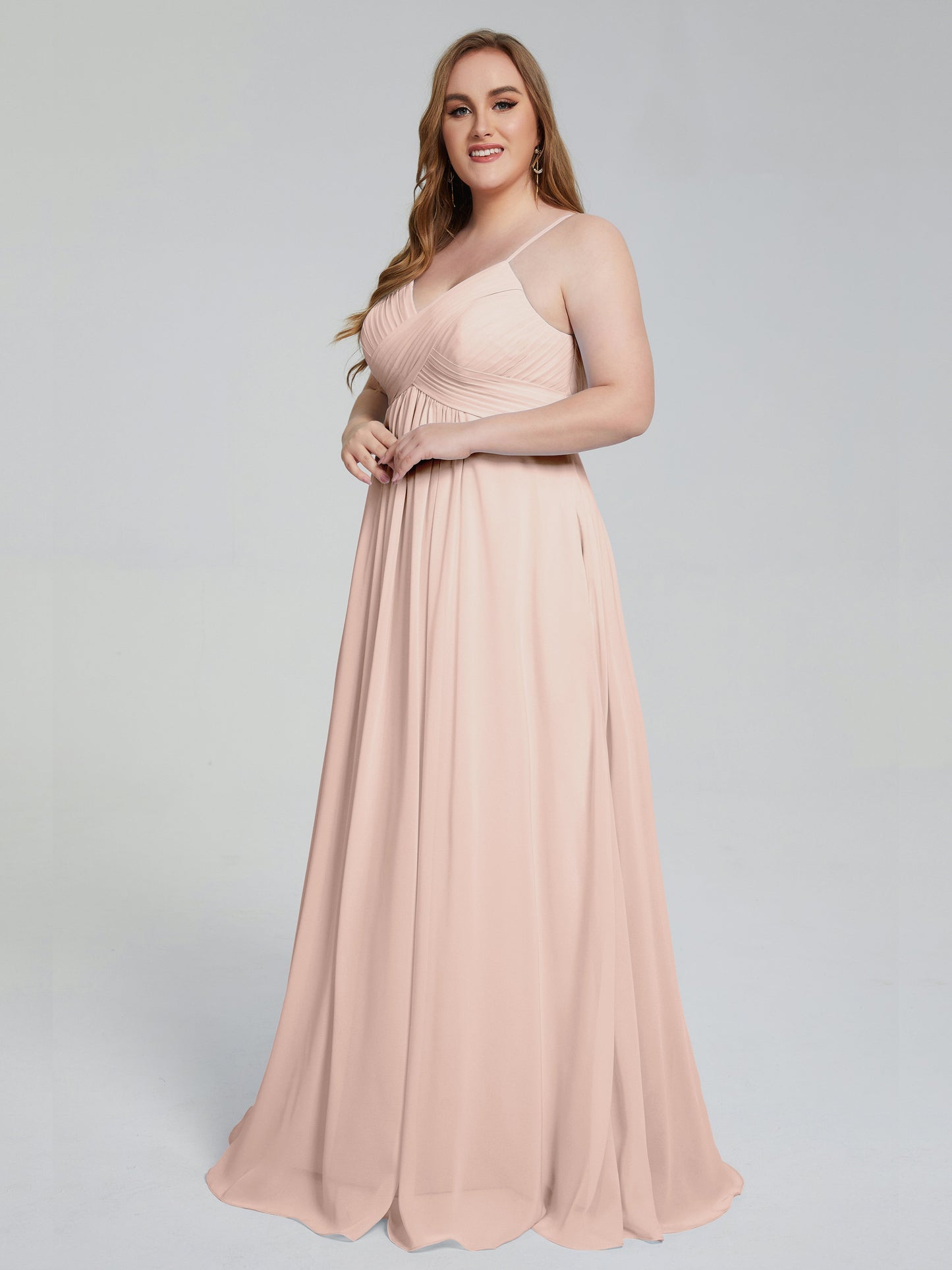 Londyn Spaghetti Straps Plus Size Long Bridesmaid Dresses