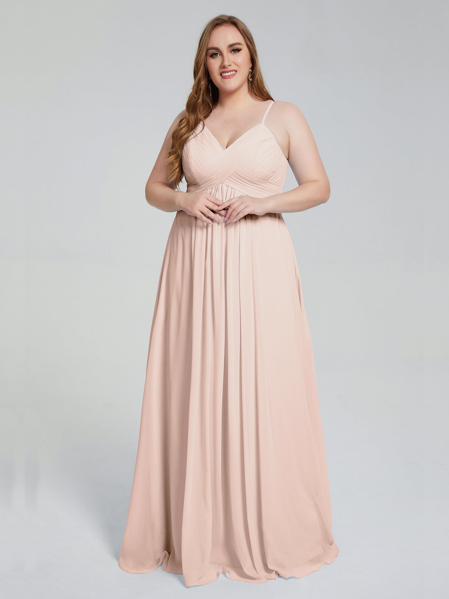 Londyn Spaghetti Straps Plus Size Long Bridesmaid Dresses