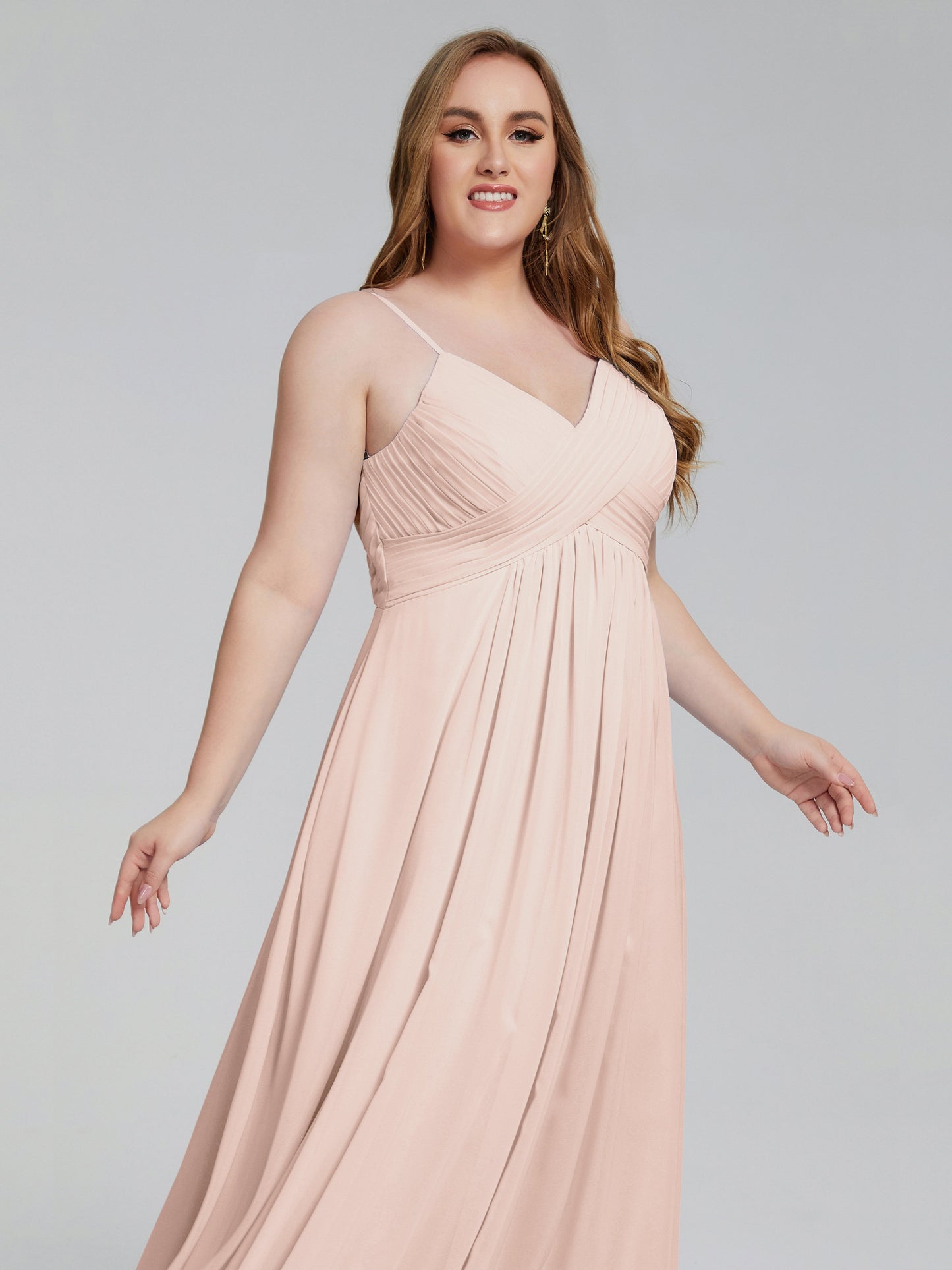 Londyn Spaghetti Straps Plus Size Long Bridesmaid Dresses