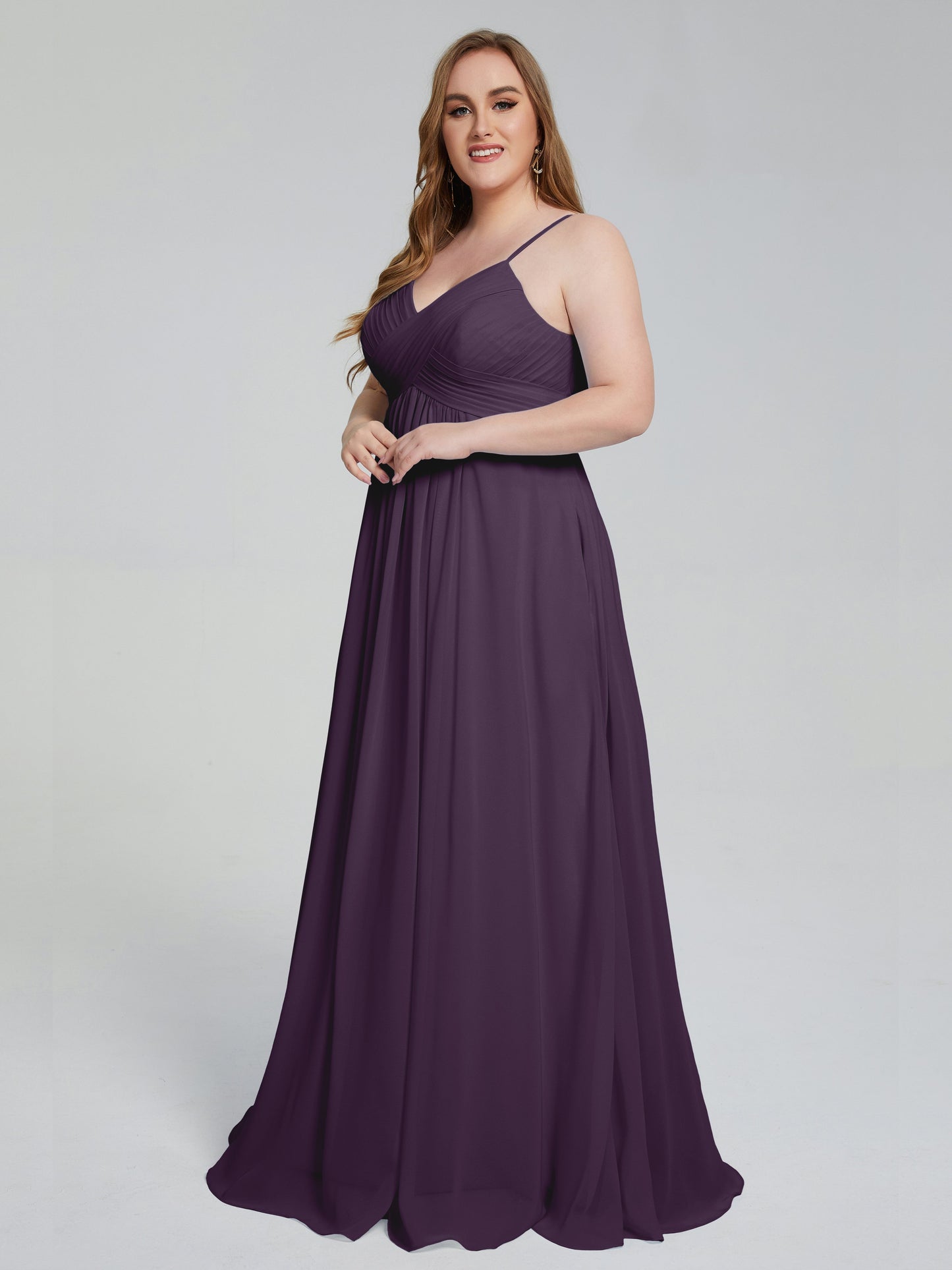 Londyn Spaghetti Straps Plus Size Long Bridesmaid Dresses