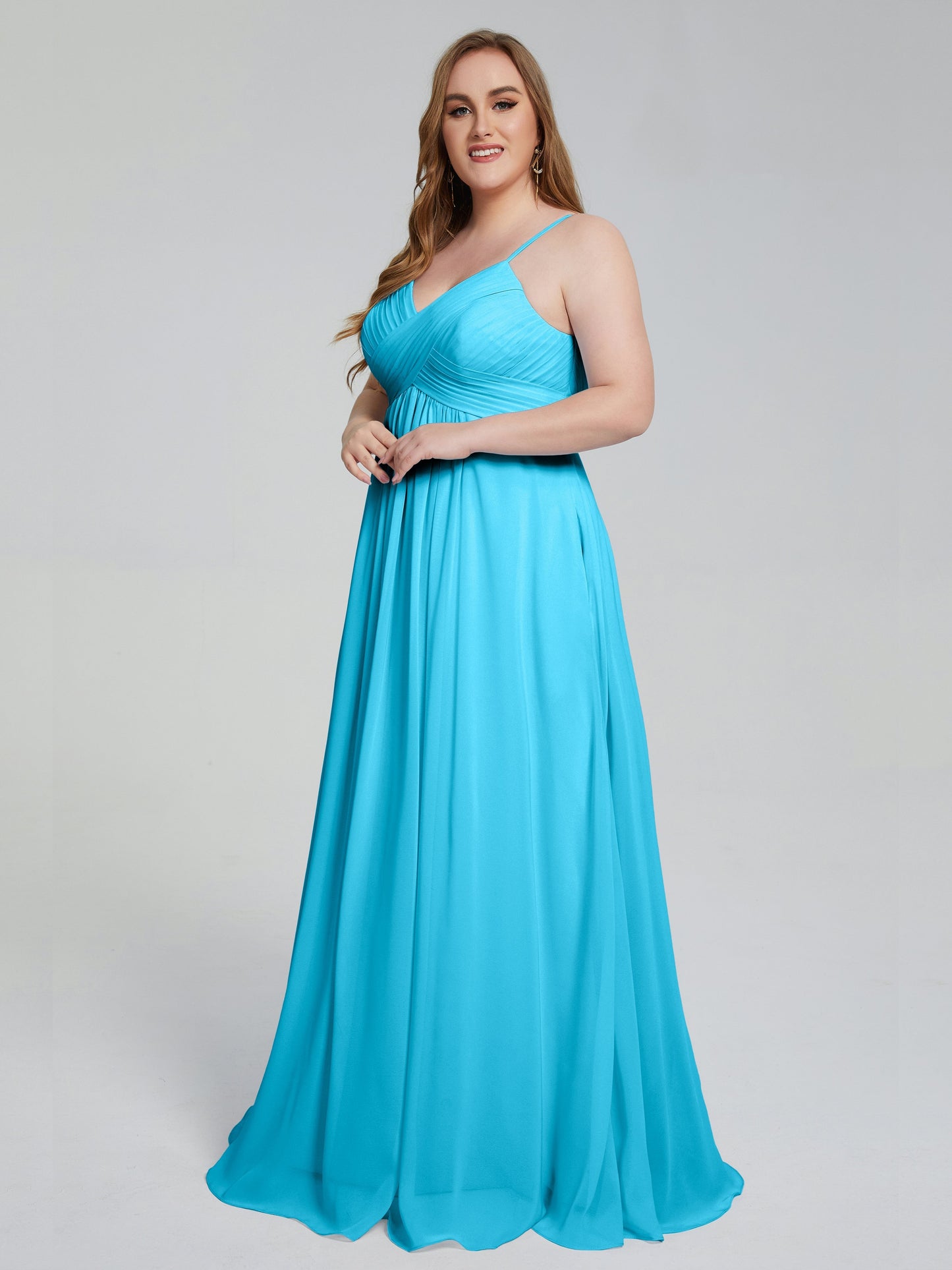 Londyn Spaghetti Straps Plus Size Long Bridesmaid Dresses