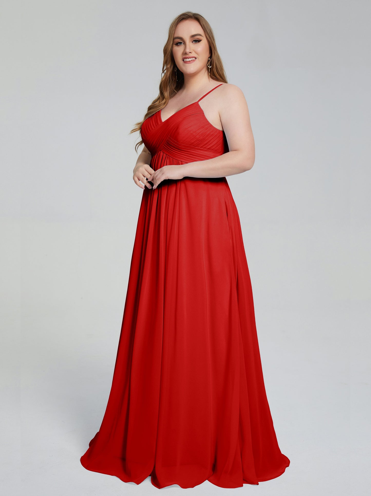 Londyn Spaghetti Straps Plus Size Long Bridesmaid Dresses