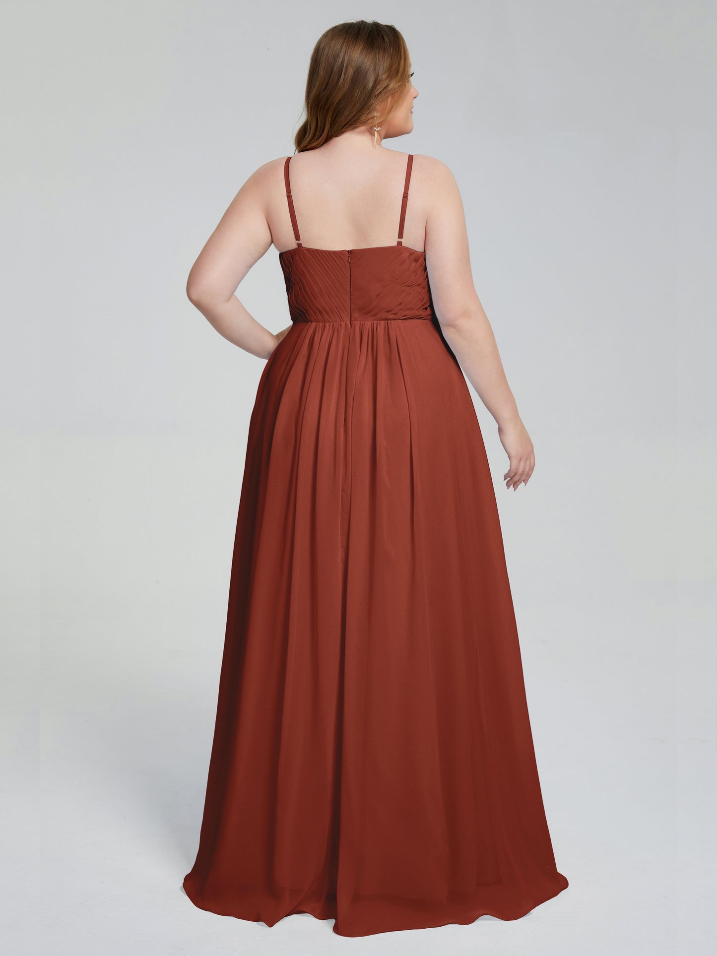 Londyn Spaghetti Straps Plus Size Long Bridesmaid Dresses