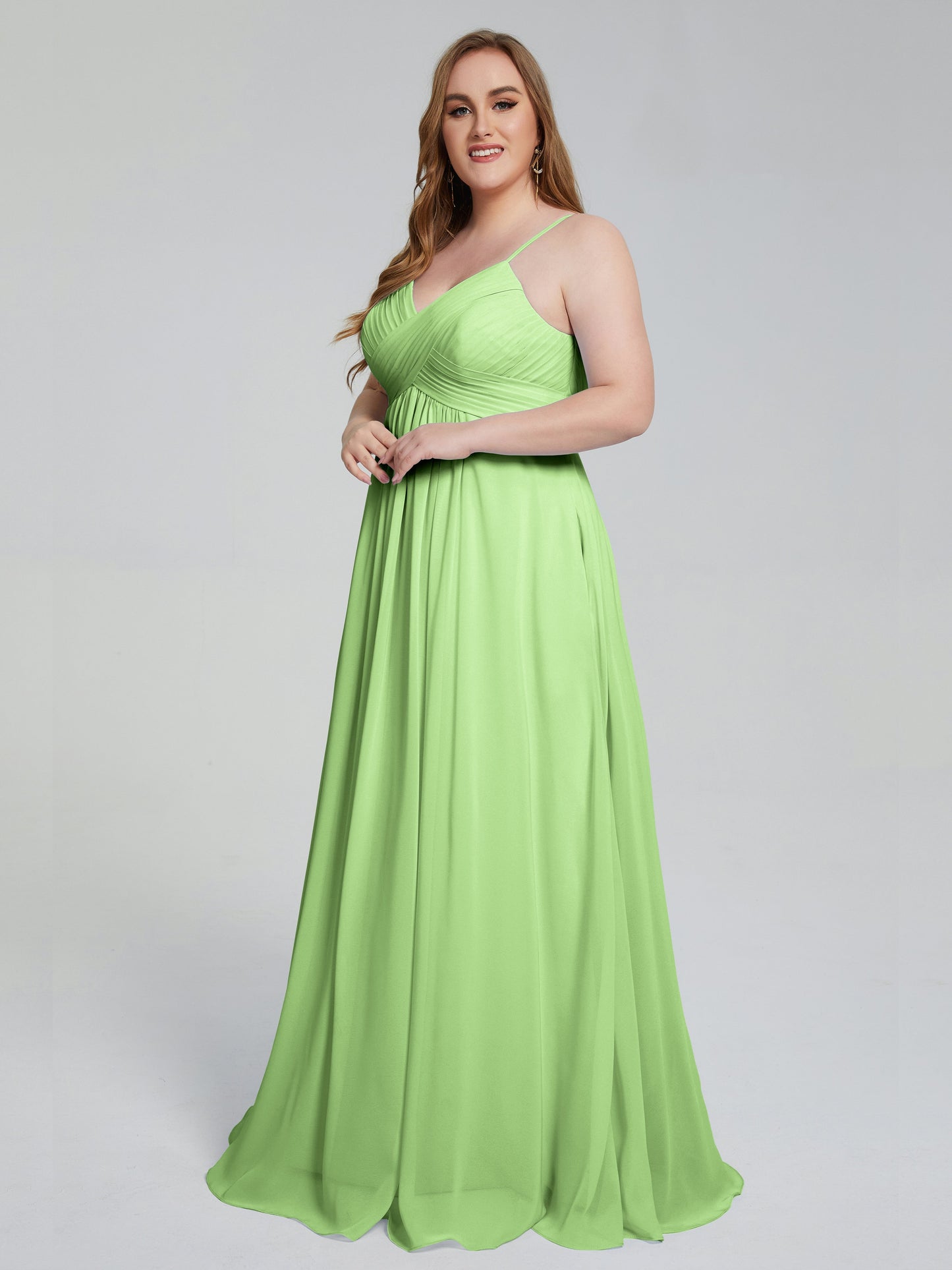 Londyn Spaghetti Straps Plus Size Long Bridesmaid Dresses
