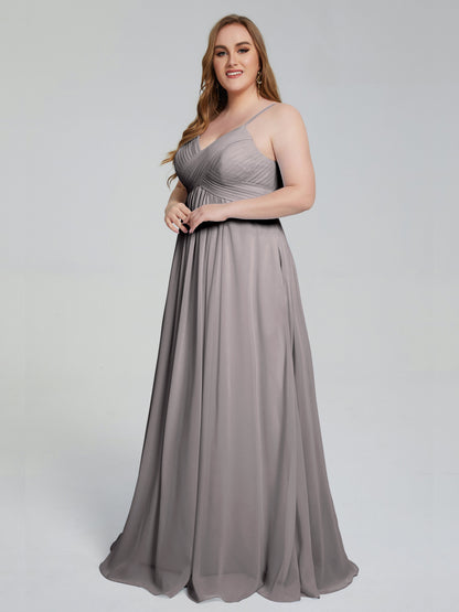 Londyn Spaghetti Straps Plus Size Long Bridesmaid Dresses