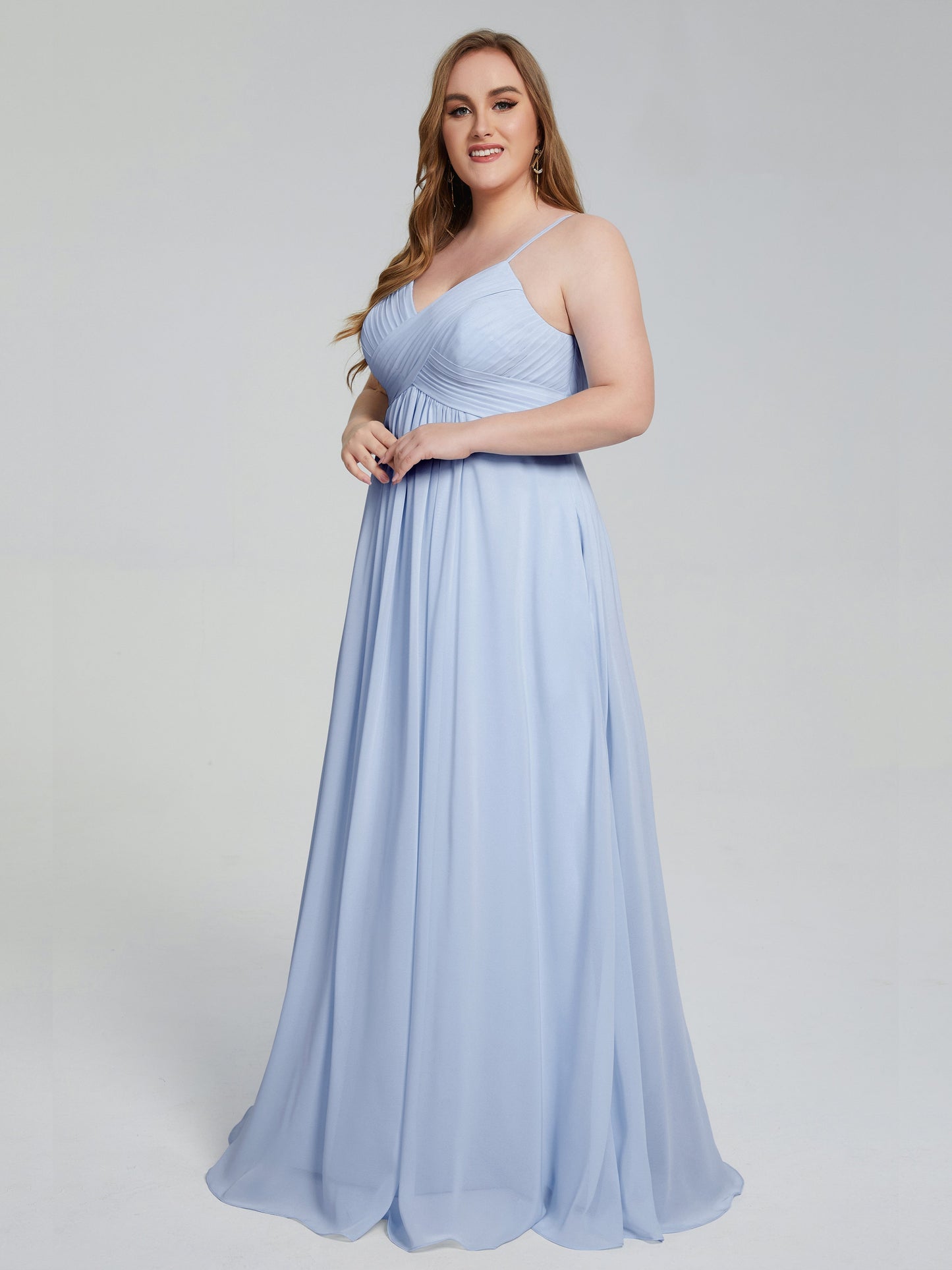 Londyn Spaghetti Straps Plus Size Long Bridesmaid Dresses