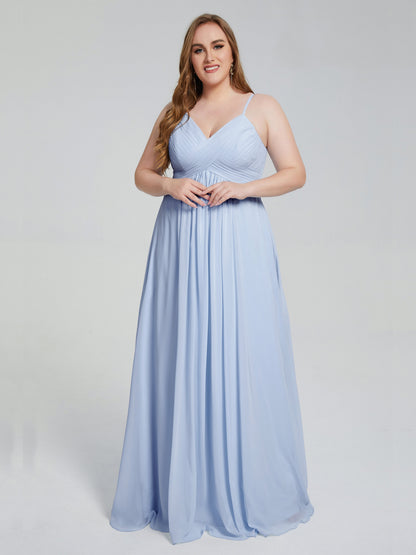 Londyn Spaghetti Straps Plus Size Long Bridesmaid Dresses