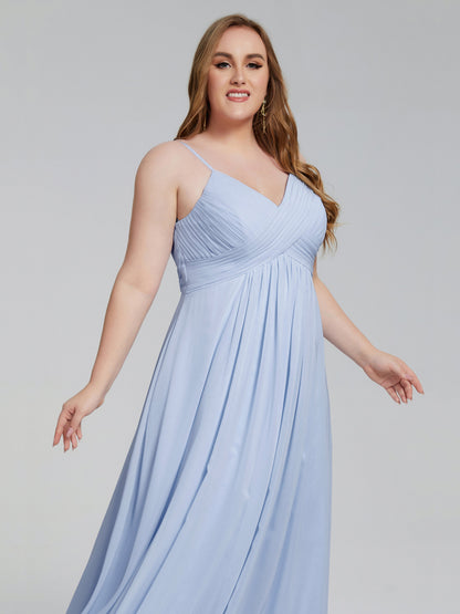 Londyn Spaghetti Straps Plus Size Long Bridesmaid Dresses