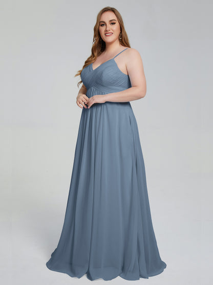 Londyn Spaghetti Straps Plus Size Long Bridesmaid Dresses