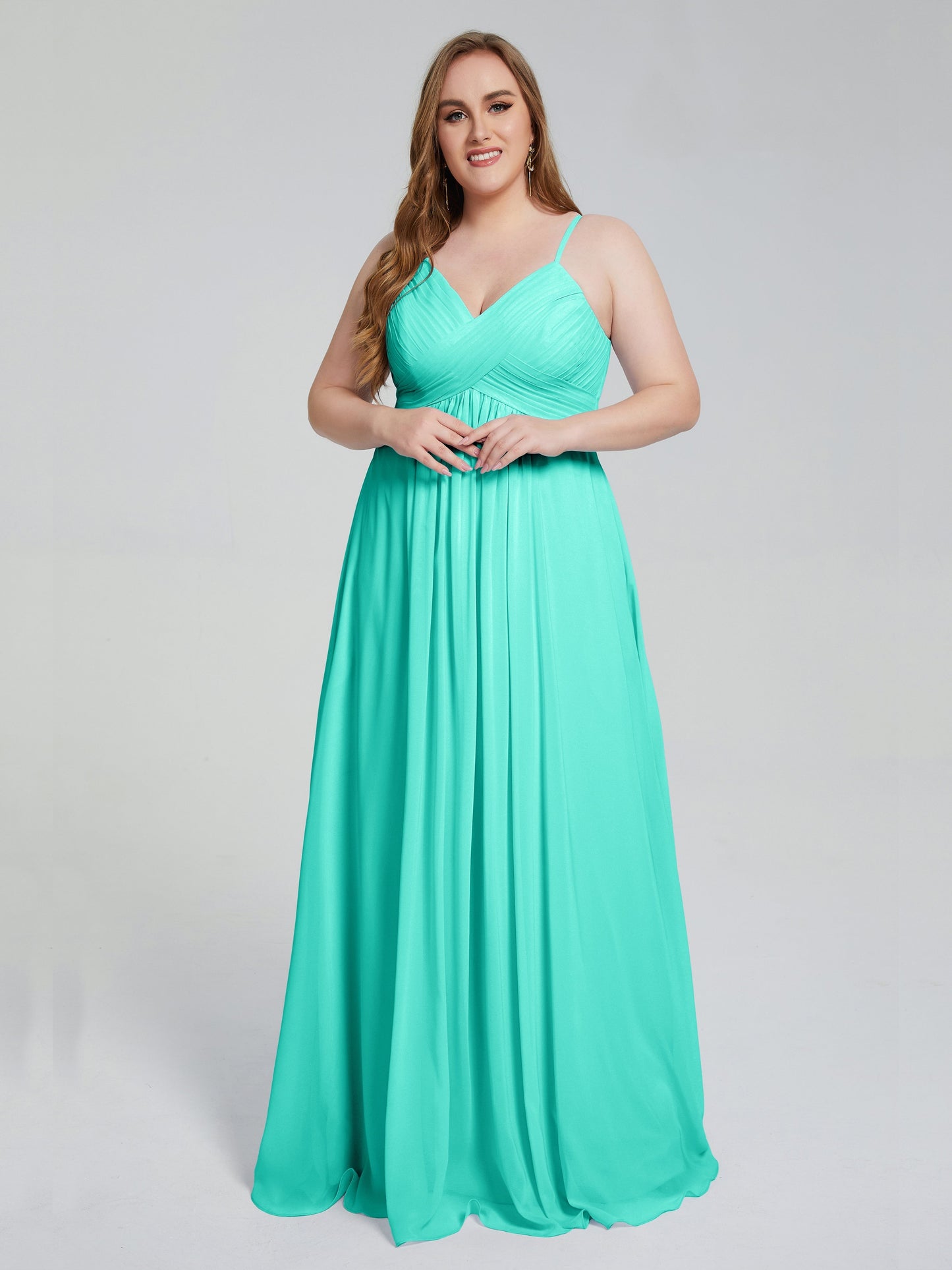 Londyn Spaghetti Straps Plus Size Long Bridesmaid Dresses