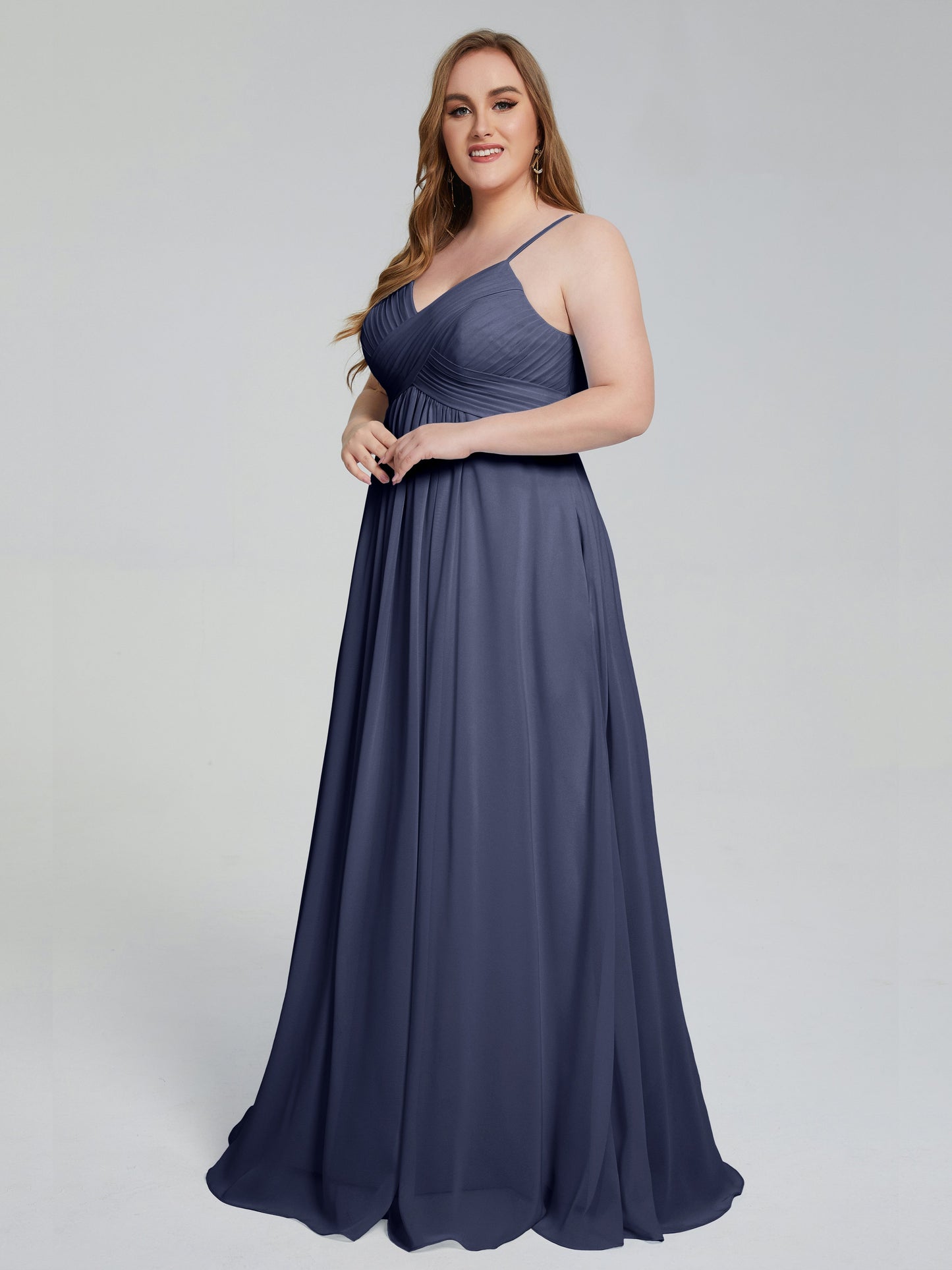 Londyn Spaghetti Straps Plus Size Long Bridesmaid Dresses
