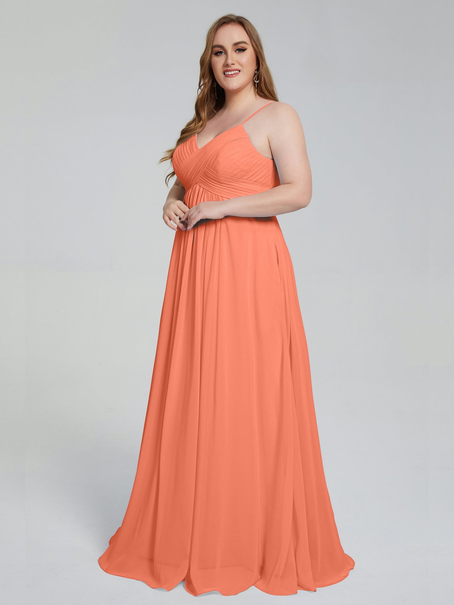 Londyn Spaghetti Straps Plus Size Long Bridesmaid Dresses