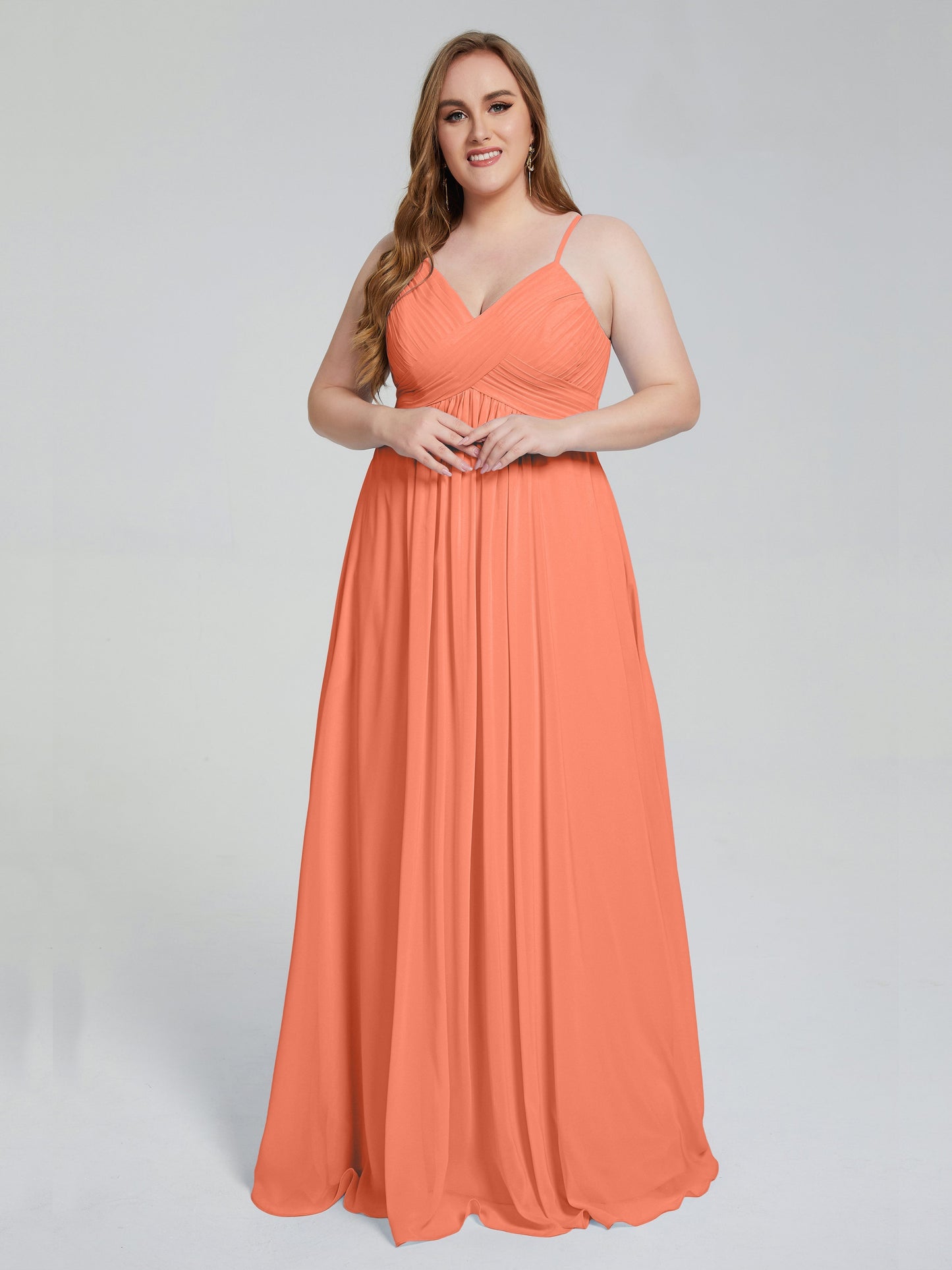 Londyn Spaghetti Straps Plus Size Long Bridesmaid Dresses