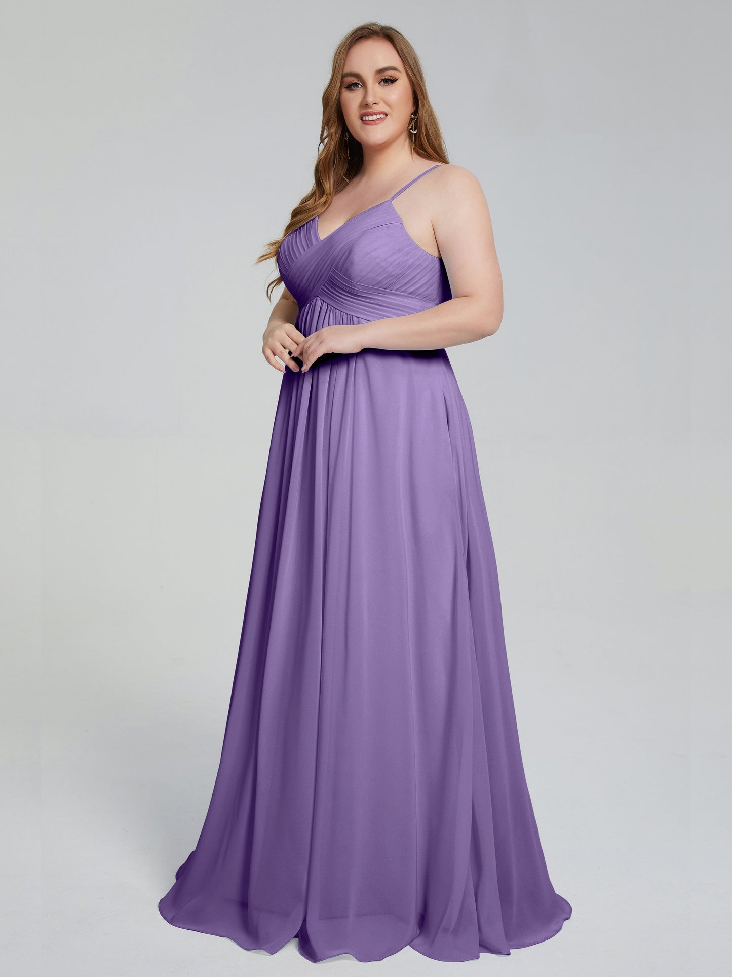 Londyn Spaghetti Straps Plus Size Long Bridesmaid Dresses