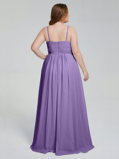 Londyn Spaghetti Straps Plus Size Long Bridesmaid Dresses