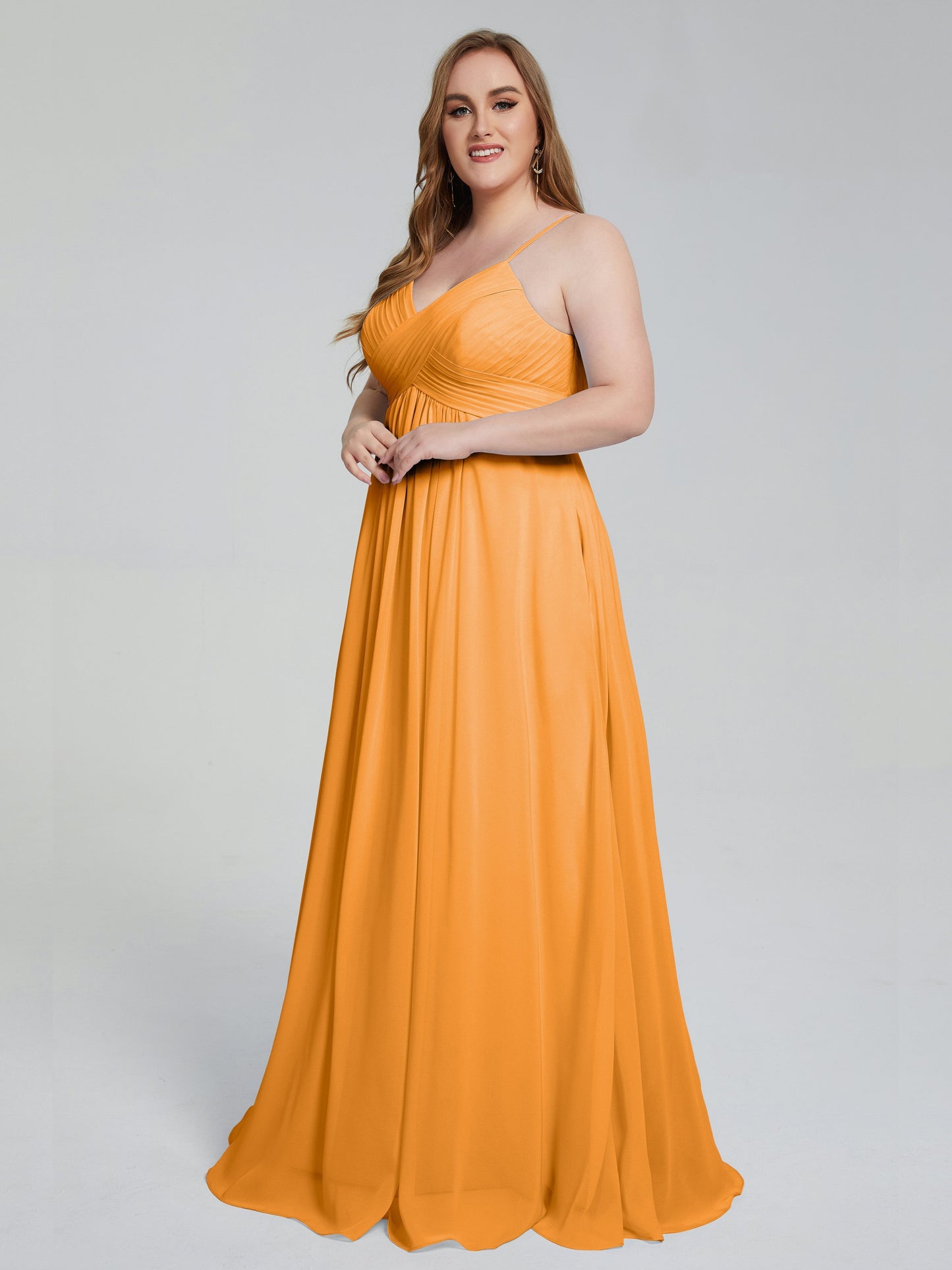 Londyn Spaghetti Straps Plus Size Long Bridesmaid Dresses