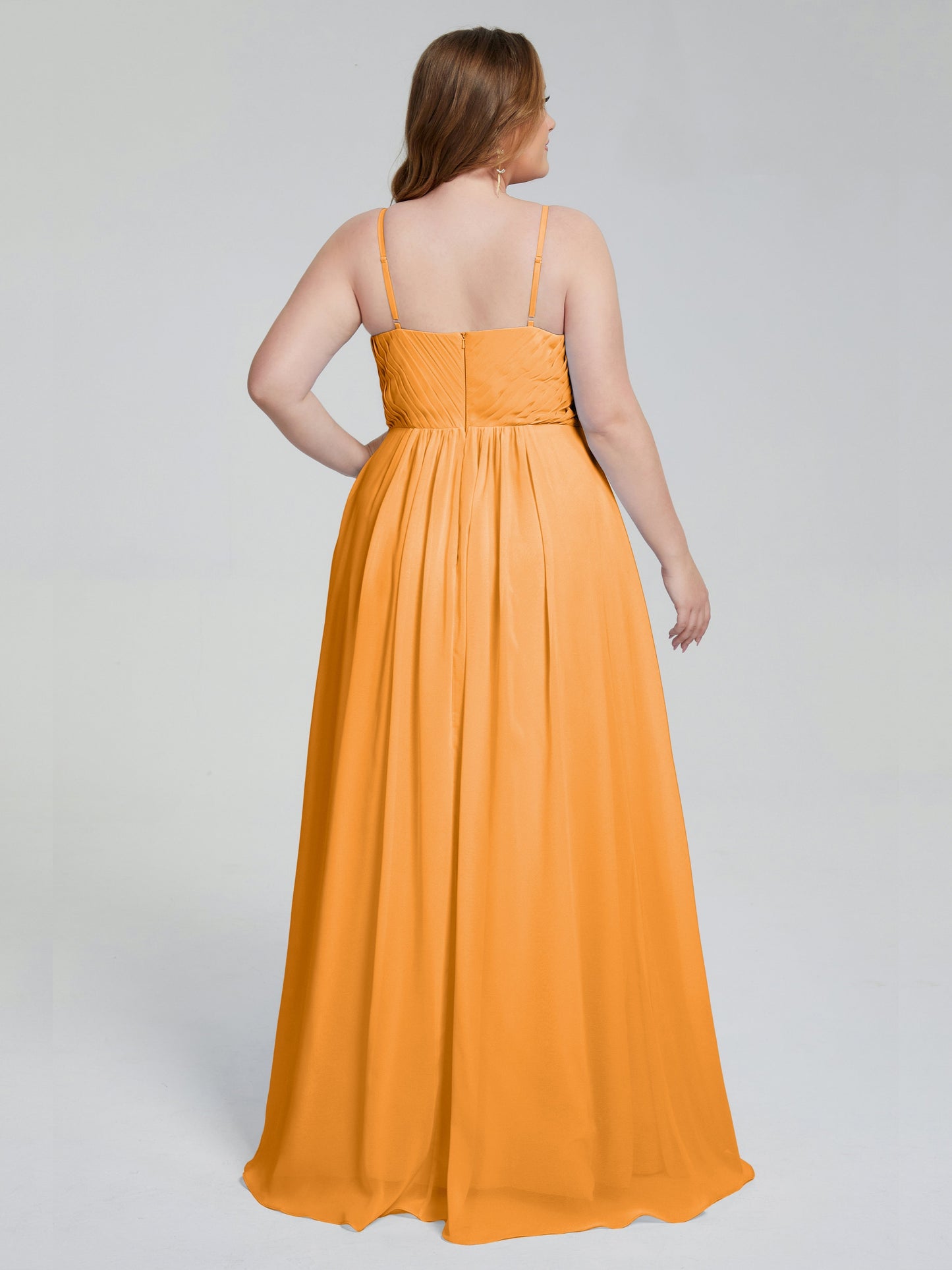 Londyn Spaghetti Straps Plus Size Long Bridesmaid Dresses