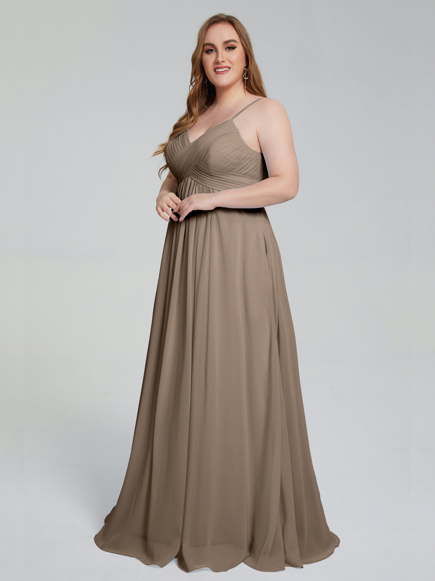 Londyn Spaghetti Straps Plus Size Long Bridesmaid Dresses
