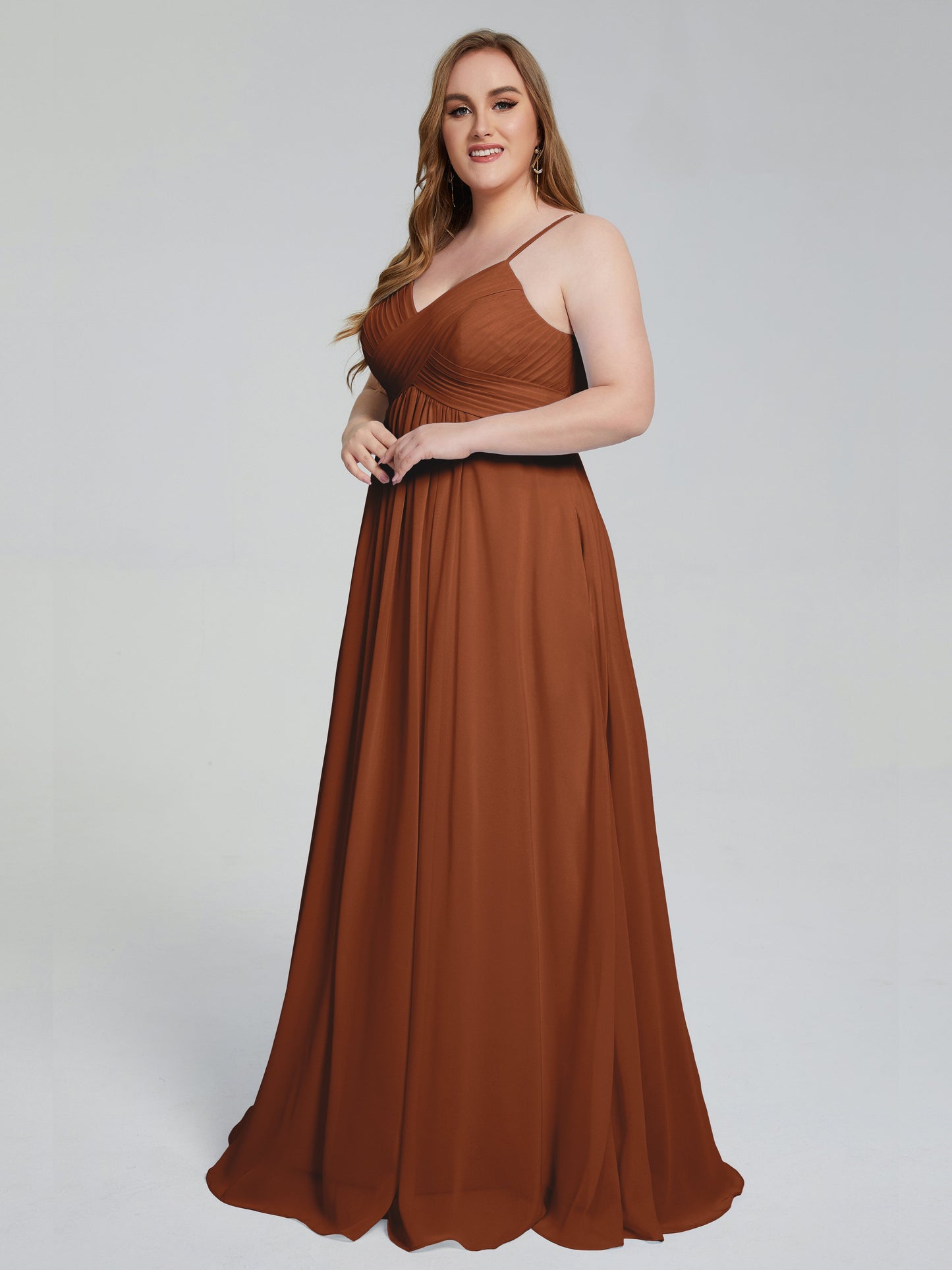 Londyn Spaghetti Straps Plus Size Long Bridesmaid Dresses
