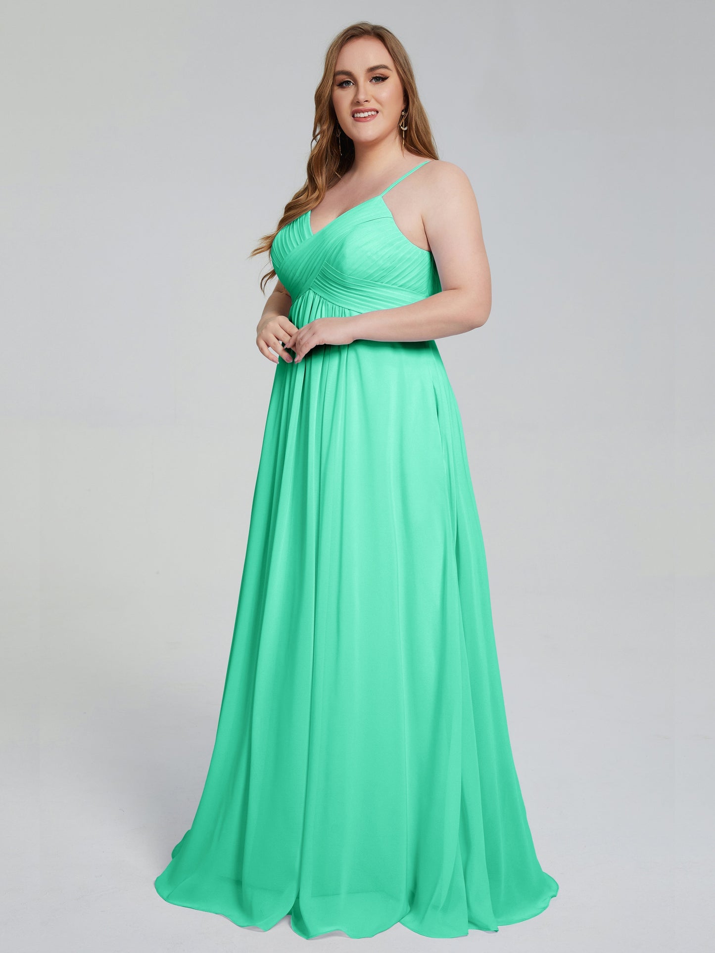 Londyn Spaghetti Straps Plus Size Long Bridesmaid Dresses