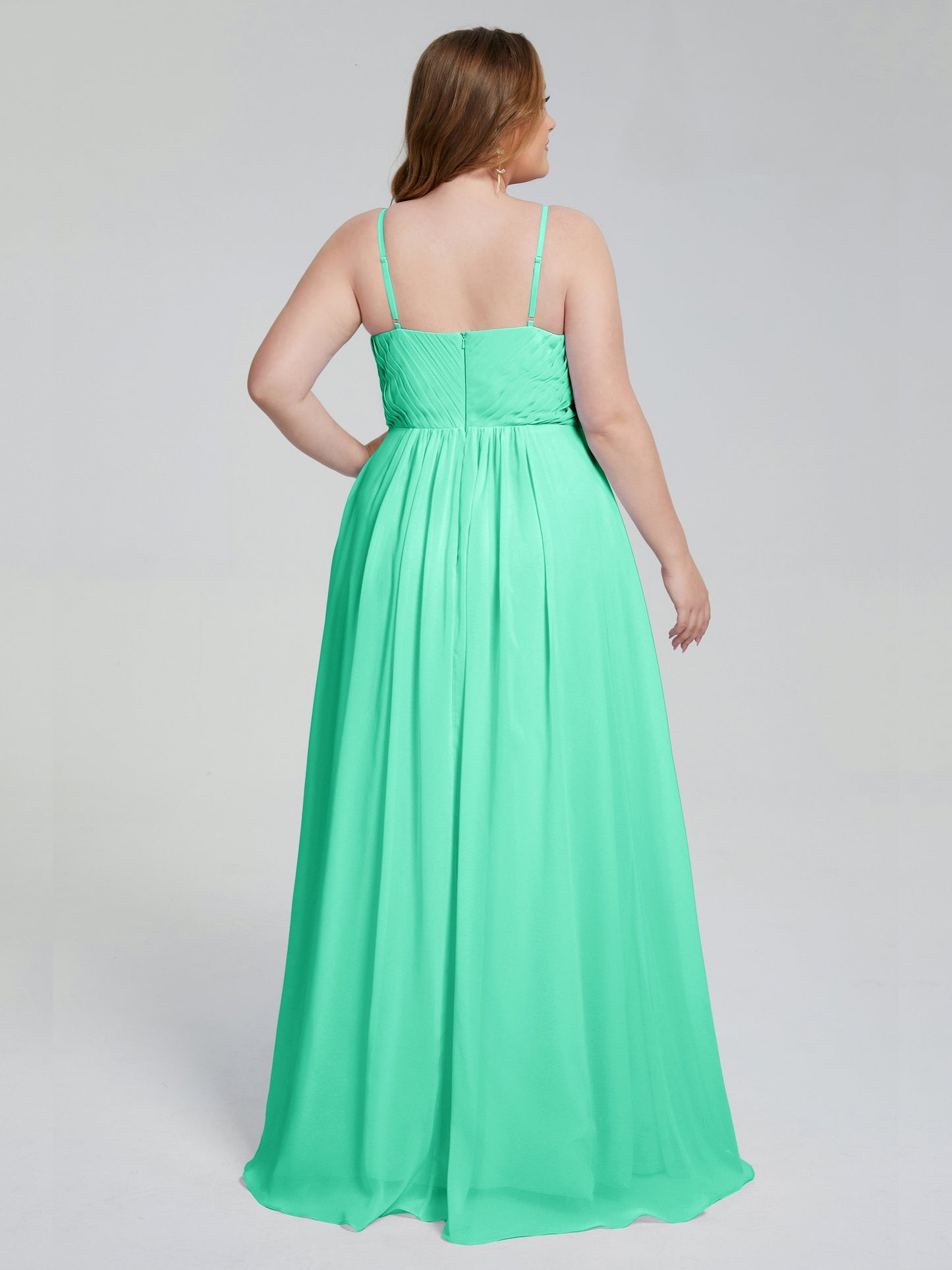 Londyn Spaghetti Straps Plus Size Long Bridesmaid Dresses