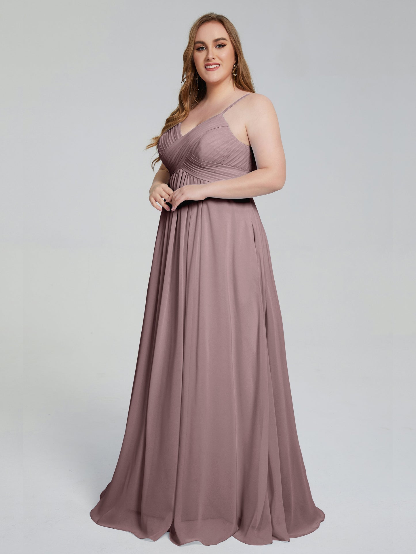 Londyn Spaghetti Straps Plus Size Long Bridesmaid Dresses