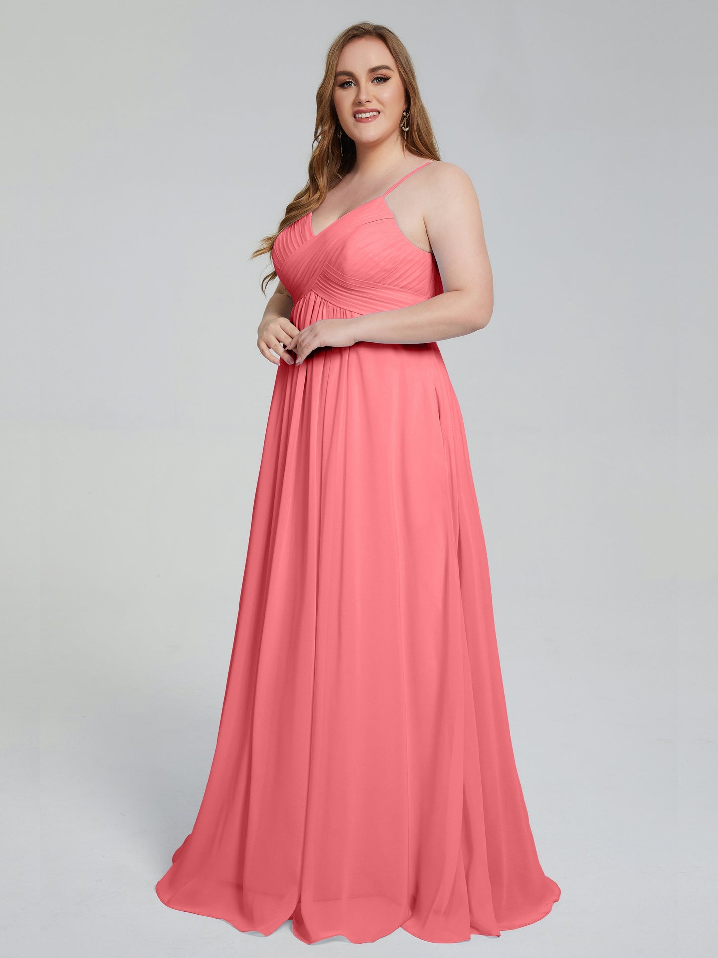Londyn Spaghetti Straps Plus Size Long Bridesmaid Dresses