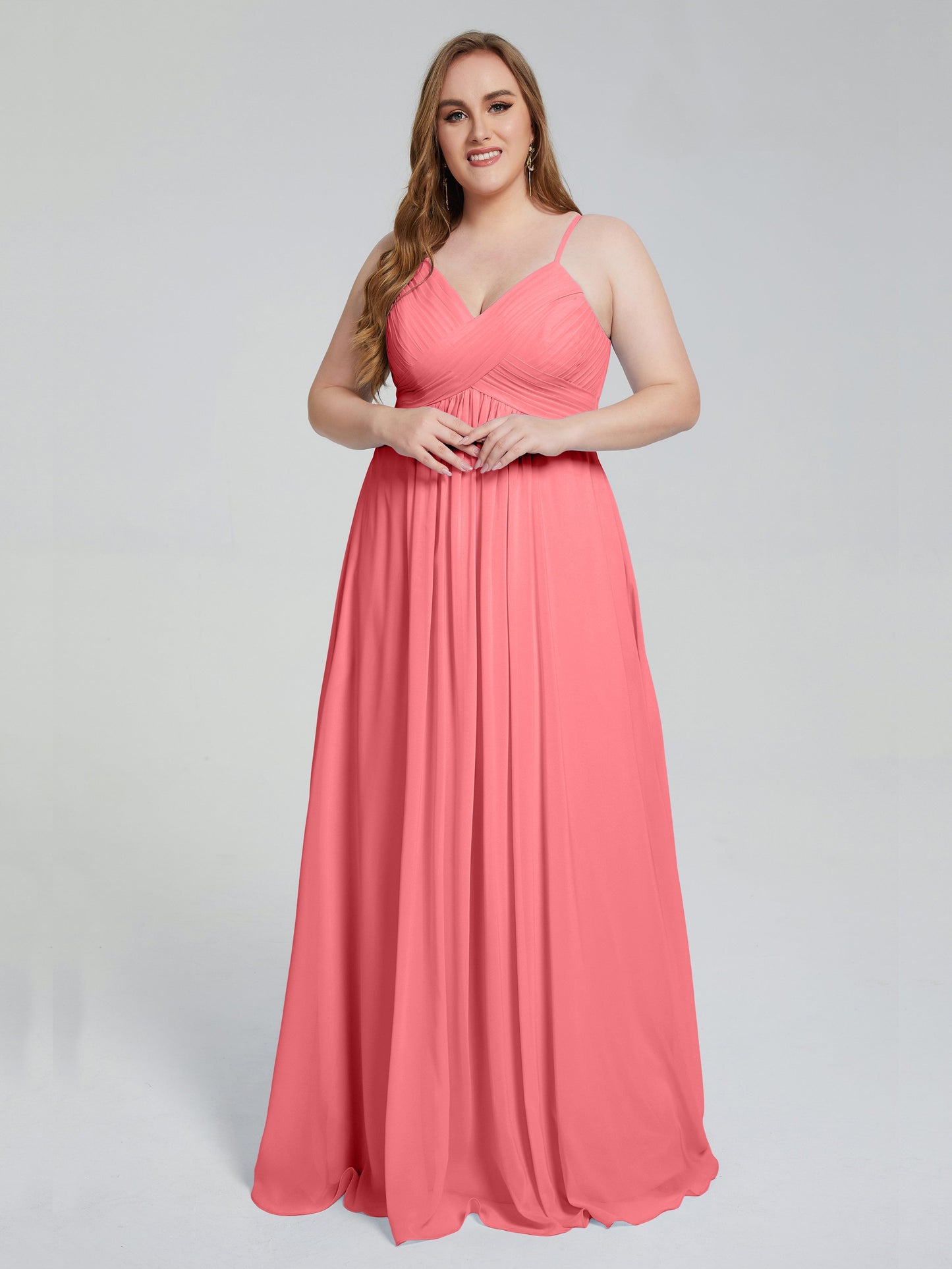 Londyn Spaghetti Straps Plus Size Long Bridesmaid Dresses
