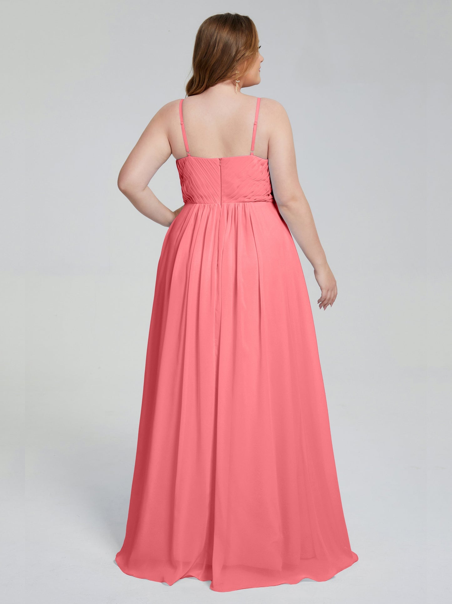 Londyn Spaghetti Straps Plus Size Long Bridesmaid Dresses