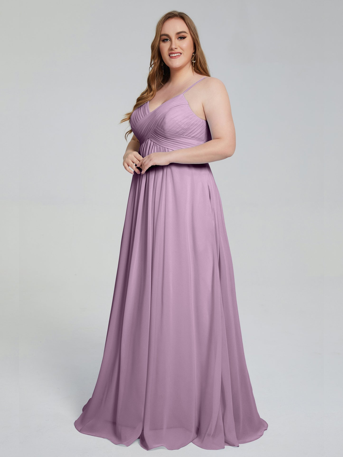 Londyn Spaghetti Straps Plus Size Long Bridesmaid Dresses