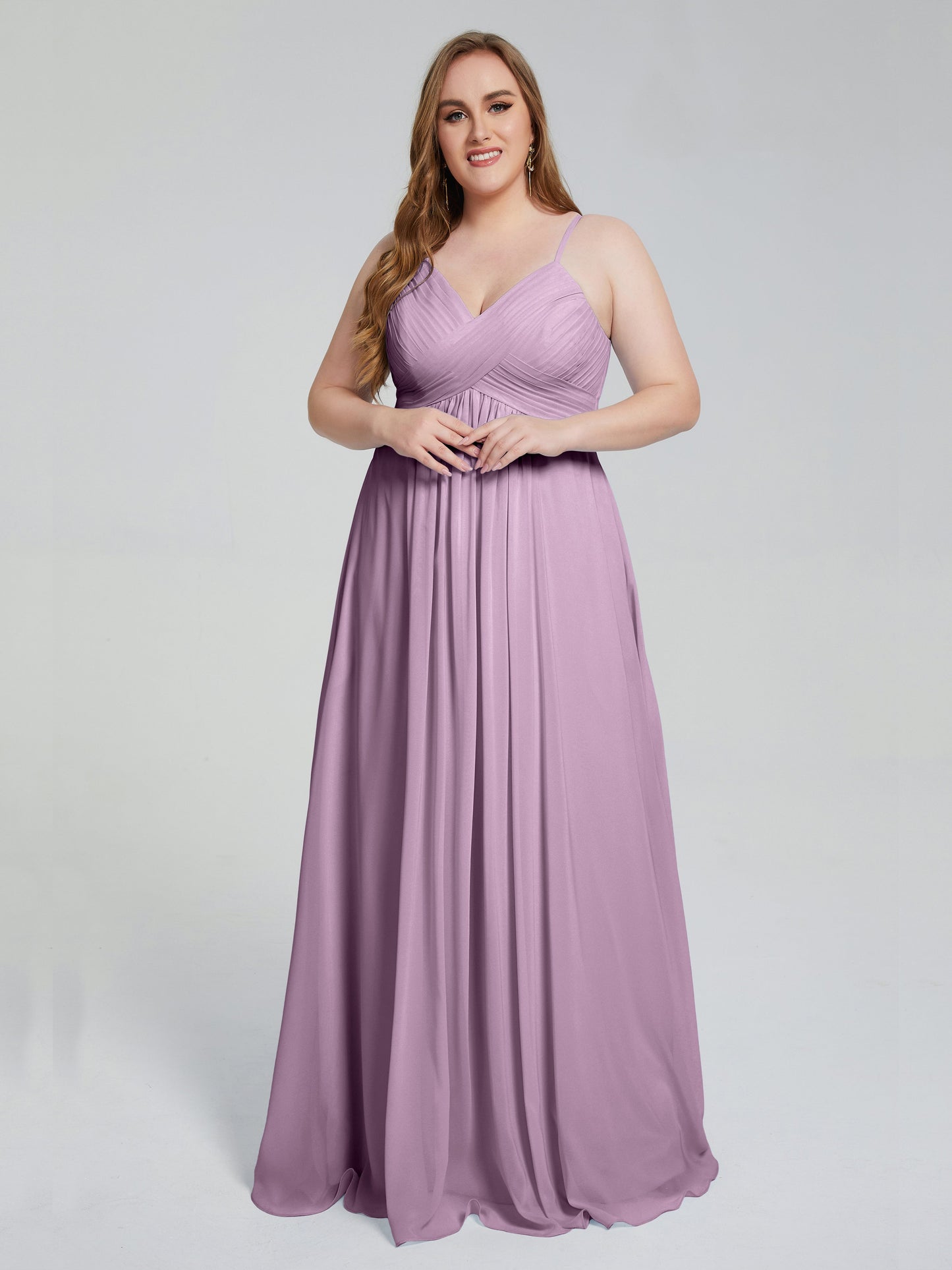 Londyn Spaghetti Straps Plus Size Long Bridesmaid Dresses