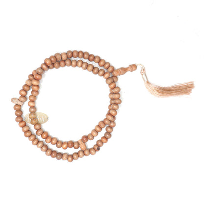 Low-Price Handcrafted Brown Rustic Coffee Wood Tasbih Prayer Beads with Strong Soft Tassels