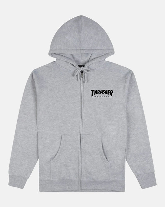 MAG LOGO - ZIP UP HOODIE - GREY - Four Street