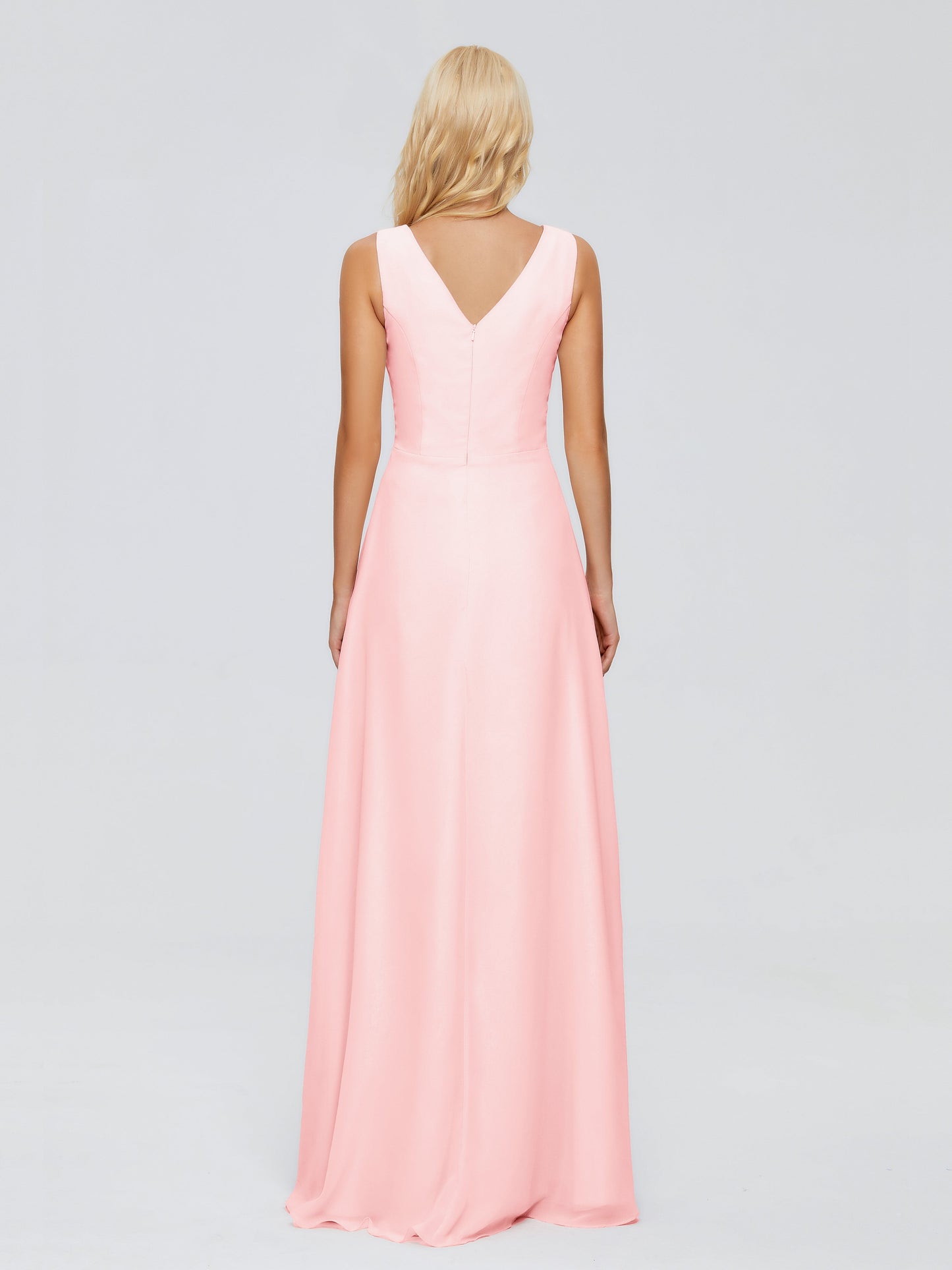 Maria V Neck Sleeveless Chiffon Bridesmaid Dresses