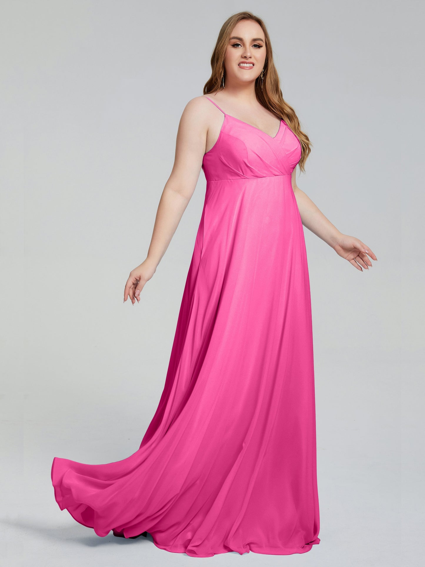 Mariah Sweep Train Sleeveless Plus Size Bridesmaid Dresses