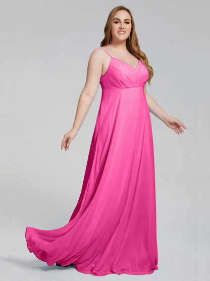Mariah Sweep Train Sleeveless Plus Size Bridesmaid Dresses