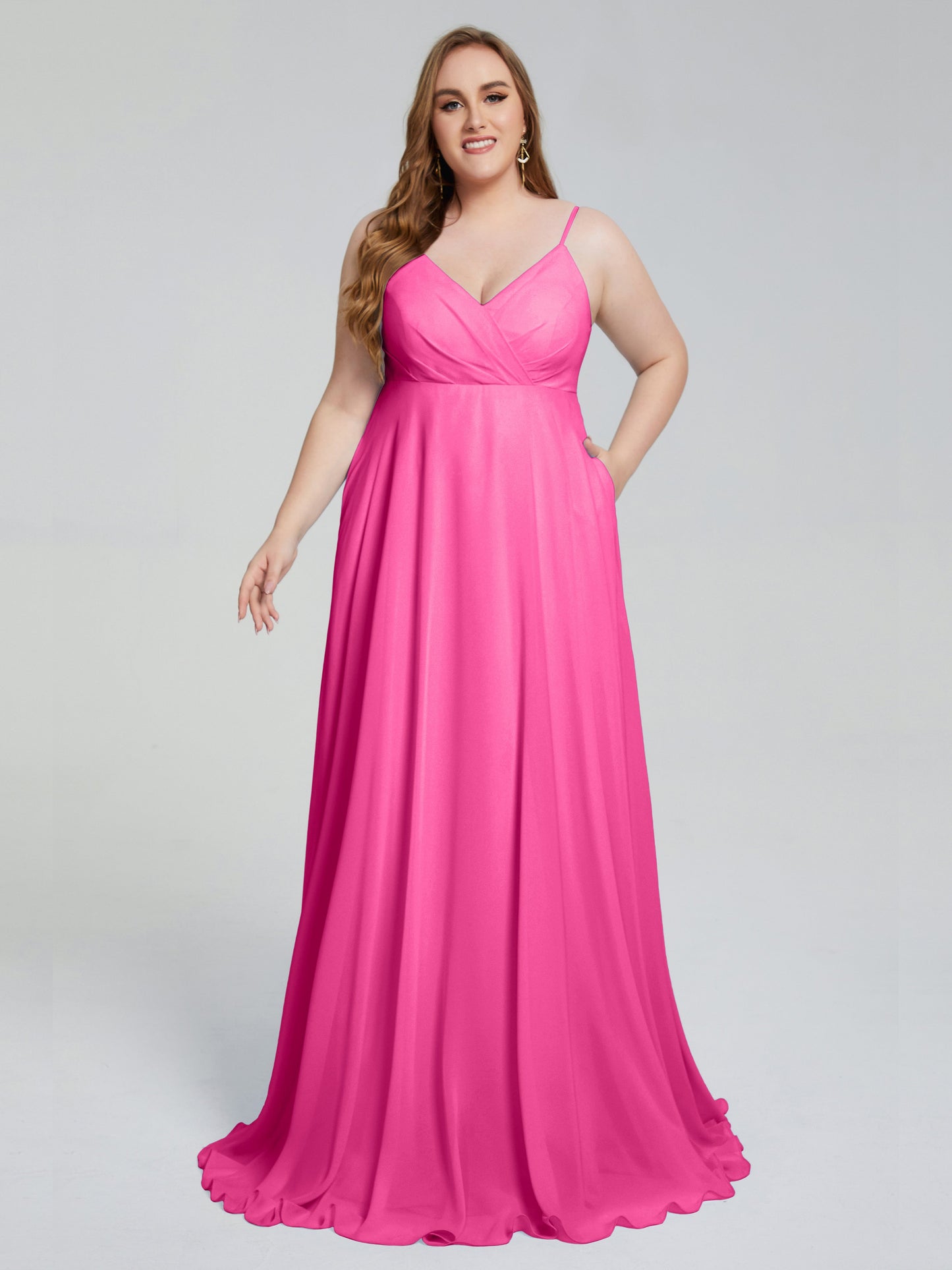 Mariah Sweep Train Sleeveless Plus Size Bridesmaid Dresses