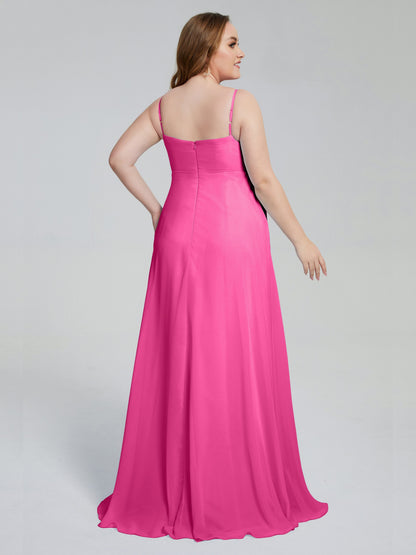 Mariah Sweep Train Sleeveless Plus Size Bridesmaid Dresses