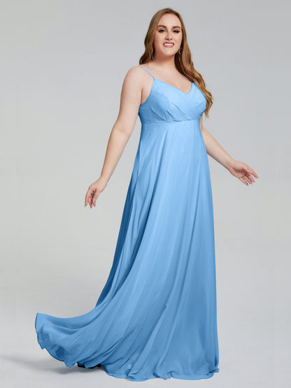 Mariah Sweep Train Sleeveless Plus Size Bridesmaid Dresses