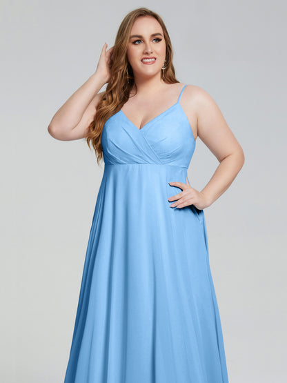 Mariah Sweep Train Sleeveless Plus Size Bridesmaid Dresses