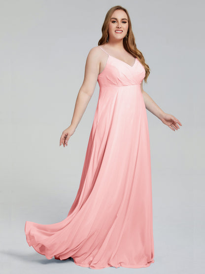 Mariah Sweep Train Sleeveless Plus Size Bridesmaid Dresses