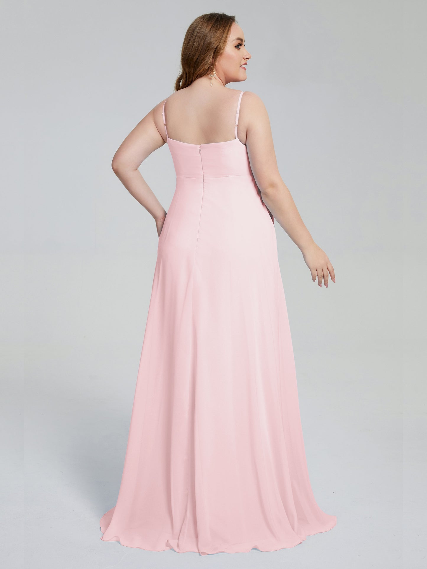 Mariah Sweep Train Sleeveless Plus Size Bridesmaid Dresses
