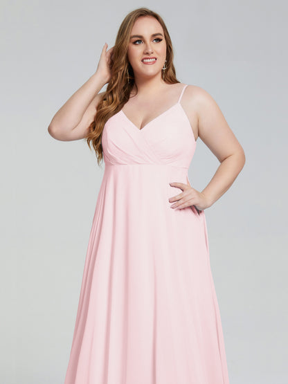 Mariah Sweep Train Sleeveless Plus Size Bridesmaid Dresses