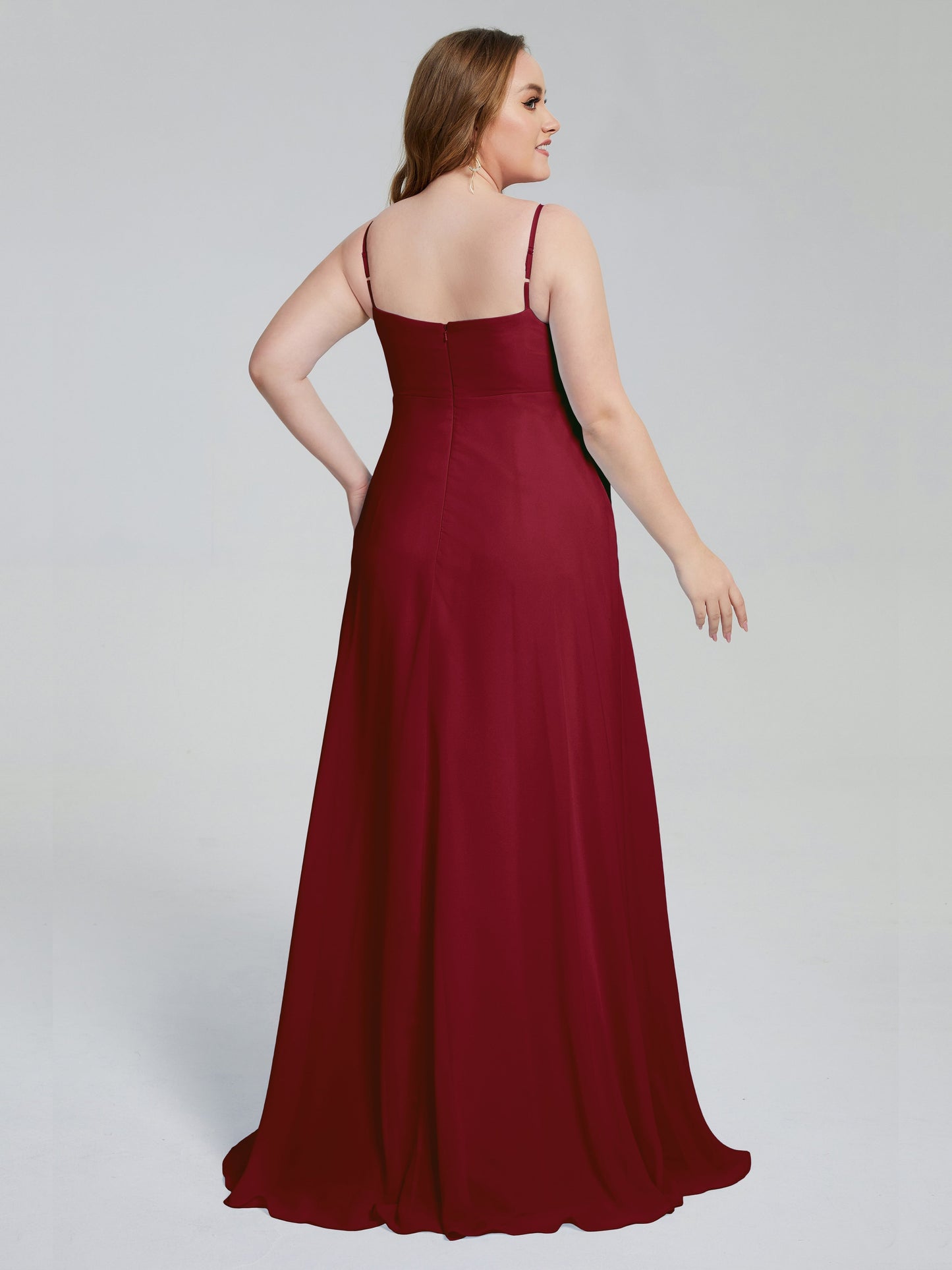 Mariah Sweep Train Sleeveless Plus Size Bridesmaid Dresses